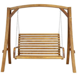 Charles Bentley 2-3 Seater Larch Wood Wooden Garden Outdoor Swing Seat Bench Hammock 1.9M - thumbnail 7