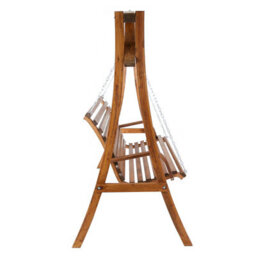 Charles Bentley 2-3 Seater Larch Wood Wooden Garden Outdoor Swing Seat Bench Hammock 1.9M - thumbnail 8