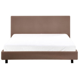 Beliani Bed Boucle Albi 180 X 200 Cm (Eu Super King) Brown - thumbnail 6
