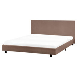 Beliani Bed Boucle Albi 180 X 200 Cm (Eu Super King) Brown - thumbnail 4