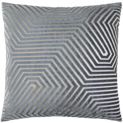 Paoletti Evoke Cut Velvet Cushion Cover, Charcoal, 55 X 55Cm - image 1