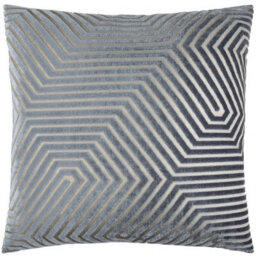 Paoletti Evoke Cut Velvet Cushion Cover, Charcoal, 55 X 55Cm - thumbnail 1