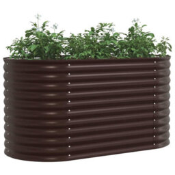 Berkfield Modern Garden Raised Bed Brown 160 X 80 X 81 Cm Steel - thumbnail 3
