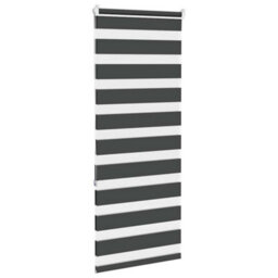 Berkfield Modern Zebra Blind Black 55X150 Cm Fabric Width 50.9 Cm Polyester - thumbnail 4