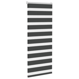 Berkfield Modern Zebra Blind Black 55X150 Cm Fabric Width 50.9 Cm Polyester - thumbnail 3