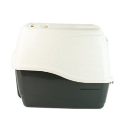 Kct Hooded Cat Loo Litter Tray Large Black Box For Kitten Enclosed Toilet With Hood Lid Scoop Cover Mess-Free Covered Plastic Deep - thumbnail 3