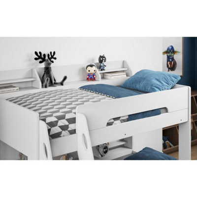 Stratus Interiors Flick Triple Bunk Bed White With Storage - White And Oak - Add Professional Assembly And Delivery To Room Of Choice - image 1