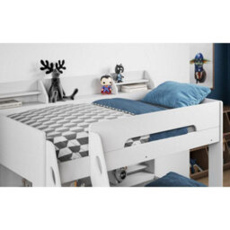 Stratus Interiors Flick Triple Bunk Bed White With Storage - White And Oak - Add Professional Assembly And Delivery To Room Of Choice