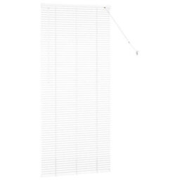 Berkfield Window Blind With Curtains Manual White Aluminium - thumbnail 6