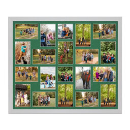 AK Frames 80X70Cm Silver Modern Multi Photo Frame With Emerald Mount - Holds 20 Apertures (18X) 6X4, (2X) 4X4 Photos