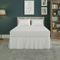 Fitted Valance Bed Sheet Polycotton Mattress Cover And Frill Easy Care White