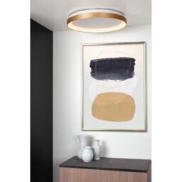 Lucide Vidal Modern Flush Ceiling Light 48Cm - Led Dim. - 1X38W 2700K - Matt Gold, Brass - thumbnail 4
