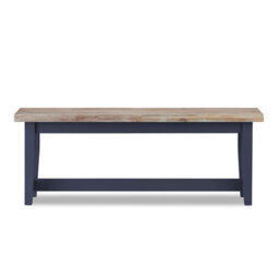 Statement Furniture Florence Bench, Wooden Dining Bench 120Cm  - Navy Blue - thumbnail 6