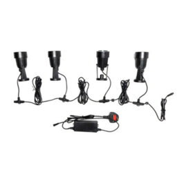 Litecraft Sitka Black 3W Led Outdoor 4 X Spike Light Kit With Photocell Sensor - thumbnail 3