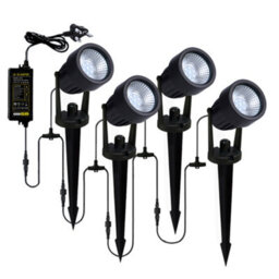 Litecraft Sitka Black 3W Led Outdoor 4 X Spike Light Kit With Photocell Sensor - thumbnail 2