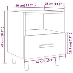 Berkfield Bedside Cabinet Concrete Grey 40X35X47 Cm - thumbnail 7