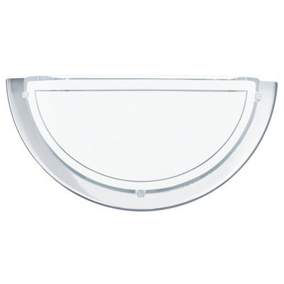Eglo Planet 1 Chrome And White Metal And Glass Semi Sphere Flush Wall Light, (D) 8.5Cm - image 1