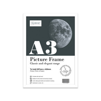 A3 White Picture Frame Fits A3 (29.7 X 42Cm - 11.7 X 16.5In) Poster, Photo, Artwork, Or Print. - image 1
