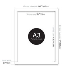 A3 White Picture Frame Fits A3 (29.7 X 42Cm - 11.7 X 16.5In) Poster, Photo, Artwork, Or Print. - thumbnail 2