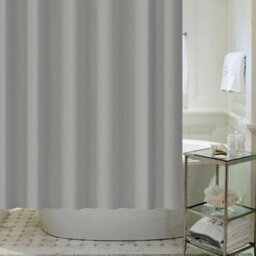 180 X 200Cm Grey Extra Long Fabric Shower Curtain Waterproof - thumbnail 3