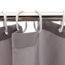 180 X 200Cm Grey Extra Long Fabric Shower Curtain Waterproof - thumbnail 4