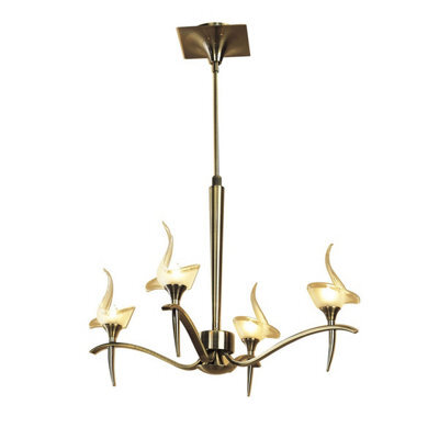 Luminosa Lighting Luminosa Viena Telescopic Pendant Round 4 Light G9, Antique Brass - image 1