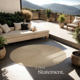 Tectake Rug Vibe In Round, Boho Style, Durable And Easy-Care For Indoor And Outdoor Use   160 Cm - Brown - thumbnail 7
