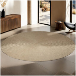 Tectake Rug Vibe In Round, Boho Style, Durable And Easy-Care For Indoor And Outdoor Use   160 Cm - Brown - thumbnail 1