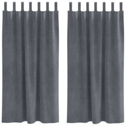 Berkfield Modern Blackout Curtains With Hanging Loops 2 Pcs Super Light Grey Velvet