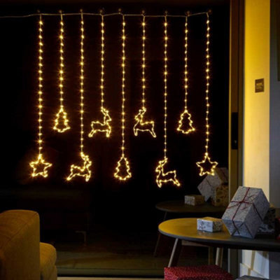 Samuel Alexander 1.2M Light Up Festive Curtain Christmas Lights With Warm White Leds - image 1