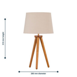 First Choice Lighting Voyage - Dark Oak Table Lamp Or Bedside Light With Natural Shade - thumbnail 4