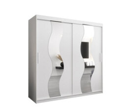 Arte Seville Mirrored Sliding Door Wardrobe With Shelves And Hanging Rails In White (H)2000mm (W)2000mm (D)620mm