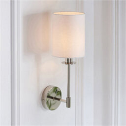Loops 2 Pack Polished Nickel Dimmable Wall Light - Modern Vintage White Cylinder Shade - 6W Led E14 - thumbnail 3
