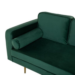 Beliani Left-Hand Chaise Longue Miramas Velvet Emerald Green - thumbnail 6