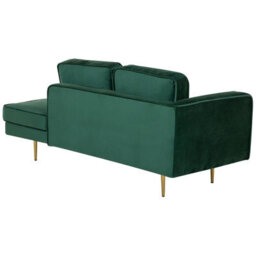 Beliani Left-Hand Chaise Longue Miramas Velvet Emerald Green - thumbnail 5