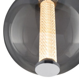 Long Life Lamps Company Led Globe Ceiling Pendant Light Smoked Grey Glass Lamp Shade Chrome Holder K437 - thumbnail 5