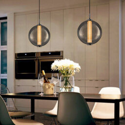 Long Life Lamps Company Led Globe Ceiling Pendant Light Smoked Grey Glass Lamp Shade Chrome Holder K437 - thumbnail 9