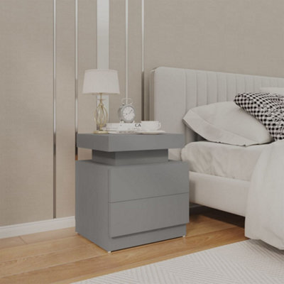 Berkfield Bedside Cabinet Grey 45X35X52 Cm Engineered Wood - image 1