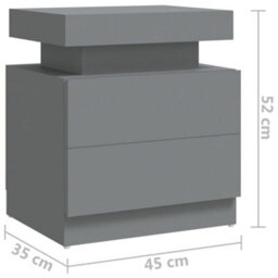 Berkfield Bedside Cabinet Grey 45X35X52 Cm Engineered Wood - thumbnail 7