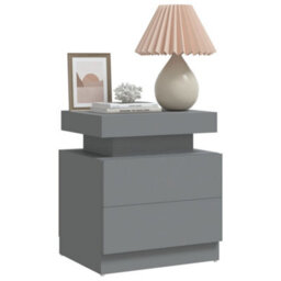 Berkfield Bedside Cabinet Grey 45X35X52 Cm Engineered Wood - thumbnail 3