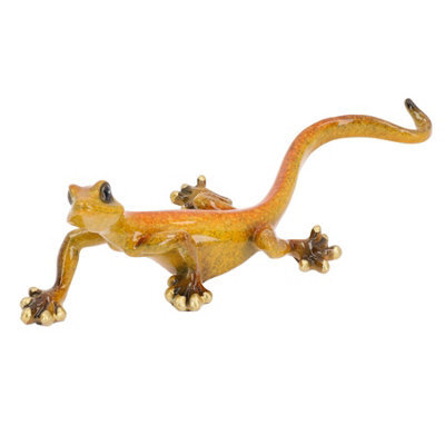 AB Tools Yellow Speckled Gecko Lizard Resin Wall Shed Sculpture Statue House Small - image 1