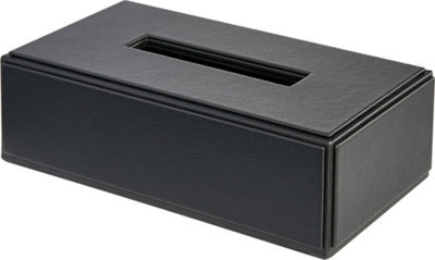 Corby of Windsor Corby Highland Hotel Collection Rectangular Tissue Box Holder In Black Pu Leather - image 1