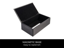 Corby of Windsor Corby Highland Hotel Collection Rectangular Tissue Box Holder In Black Pu Leather - thumbnail 3