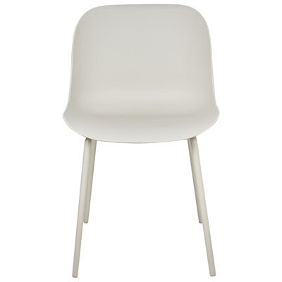 Wyld And Coco Set Of 2 Modern Dining Chairs Light Beige With Metal Legs - Compact, Easy-Care Seats - image 1