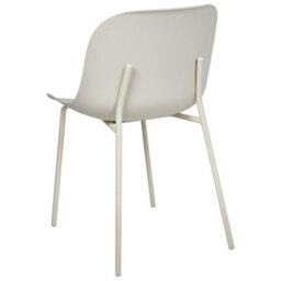 Wyld And Coco Set Of 2 Modern Dining Chairs Light Beige With Metal Legs - Compact, Easy-Care Seats - thumbnail 4