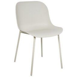 Wyld And Coco Set Of 2 Modern Dining Chairs Light Beige With Metal Legs - Compact, Easy-Care Seats - thumbnail 5