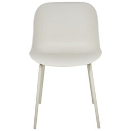 Wyld And Coco Set Of 2 Modern Dining Chairs Light Beige With Metal Legs - Compact, Easy-Care Seats - thumbnail 1