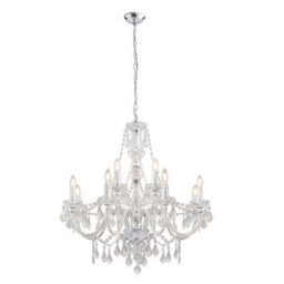 Anson Lighting Montana Chrome And Clear Acrylic 12 Light Ceiling Pendant - thumbnail 2