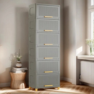 6 Tier Large Storage Drawer Unit Tower Plastic Organizer Cabinet School Home - image 1