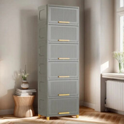6 Tier Large Storage Drawer Unit Tower Plastic Organizer Cabinet School Home - thumbnail 1